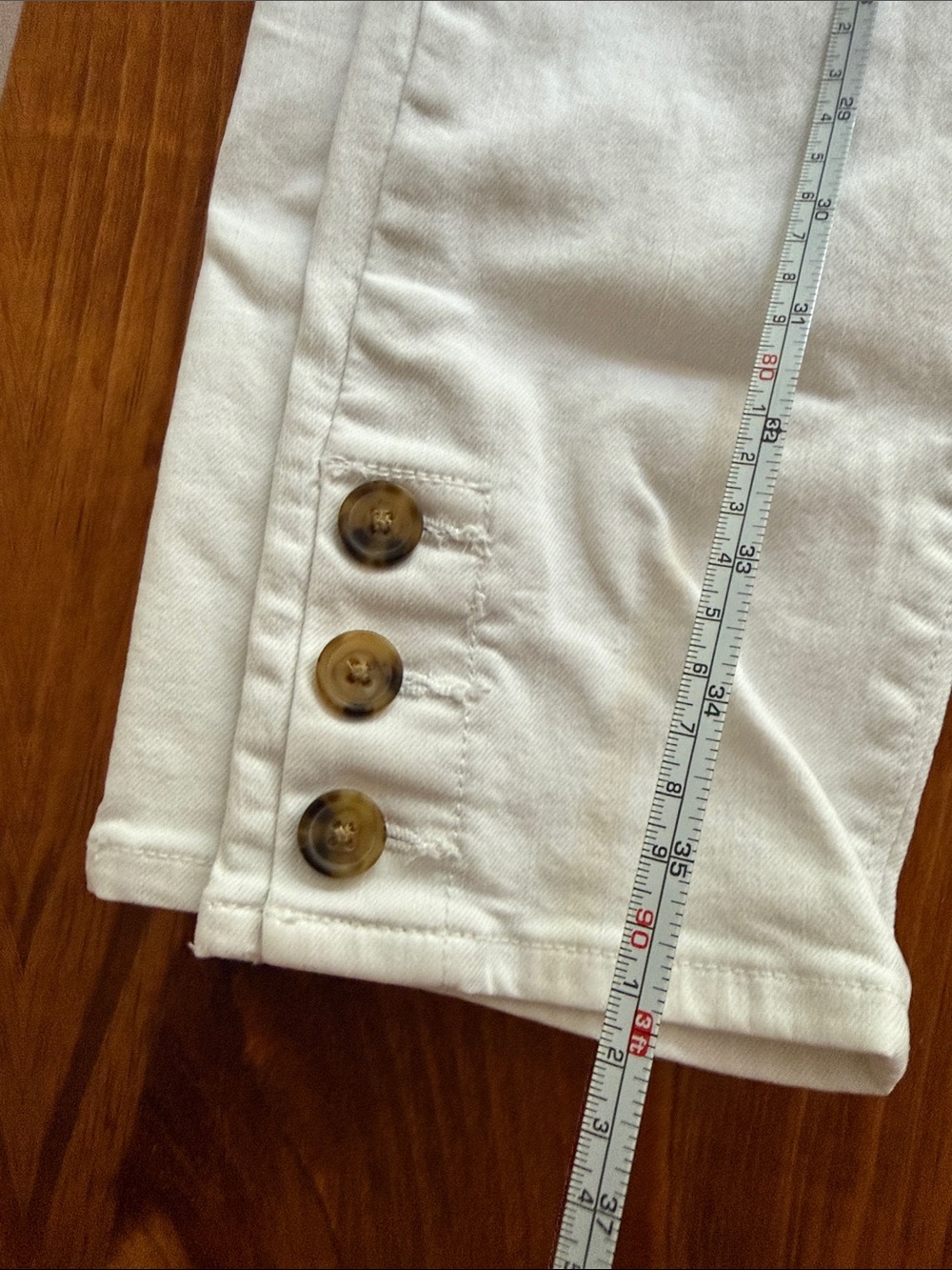 LOFT White Denim Pants with buttons